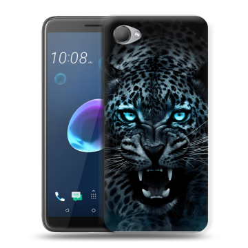 Силиконовый чехол на HTC Desire 12 с принтом Темный леопард Силиконовый чехол на HTC Desire 12 с принтом Темный леопард