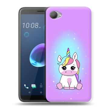 Силиконовый чехол на HTC Desire 12 с принтом Единорог