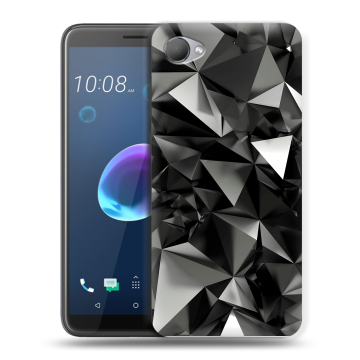 Силиконовый чехол на HTC Desire 12 с принтом Черные кристаллы