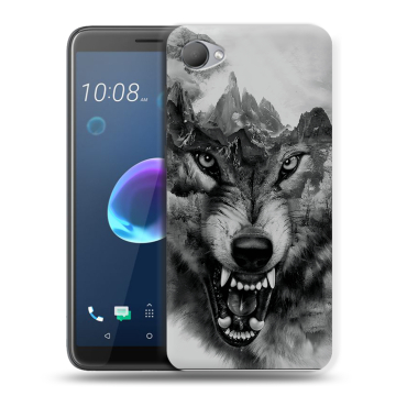 Силиконовый чехол на HTC Desire 12 с принтом Волк