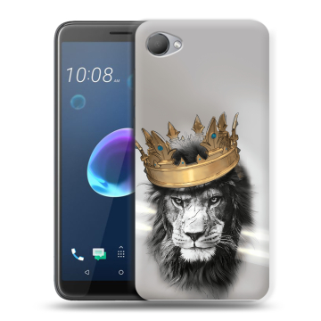 Силиконовый чехол на HTC Desire 12 с принтом Лев с короной