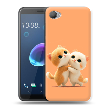 Силиконовый чехол на HTC Desire 12 с принтом Милые котики Силиконовый чехол на HTC Desire 12 с принтом Милые котики