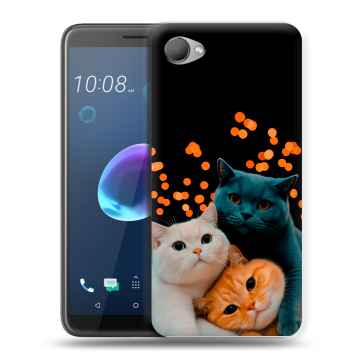 Силиконовый чехол на HTC Desire 12 с принтом Кошки Силиконовый чехол на HTC Desire 12 с принтом Кошки