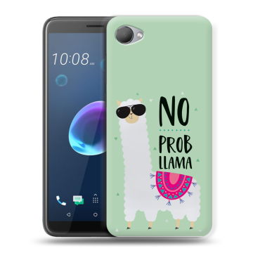 Силиконовый чехол на HTC Desire 12 с принтом Лама