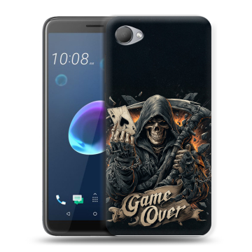 Силиконовый чехол на HTC Desire 12 с принтом Скелет карты