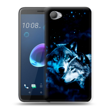 Силиконовый чехол на HTC Desire 12 с принтом Волки