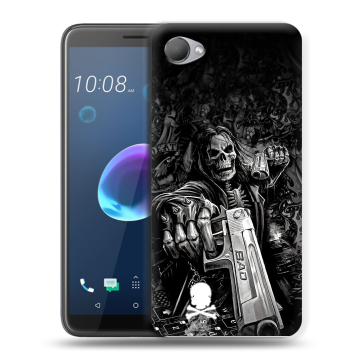 Силиконовый чехол на HTC Desire 12 с принтом Скелет