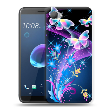 Силиконовый чехол на HTC Desire 12 с принтом Бабочки