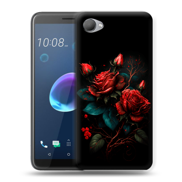 Силиконовый чехол на HTC Desire 12 с принтом Розы красные