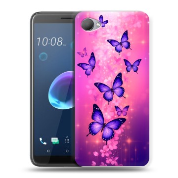 Силиконовый чехол на HTC Desire 12 с принтом Бабочки