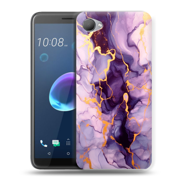 Силиконовый чехол на HTC Desire 12 с принтом Мрамор