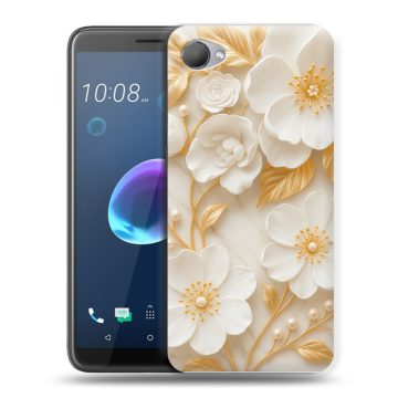 Силиконовый чехол на HTC Desire 12 с принтом Цветы