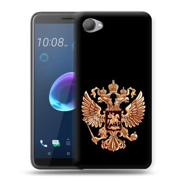 Силиконовый чехол на HTC Desire 12 с принтом Герб России золотой Силиконовый чехол на HTC Desire 12 с принтом Герб России золотой
