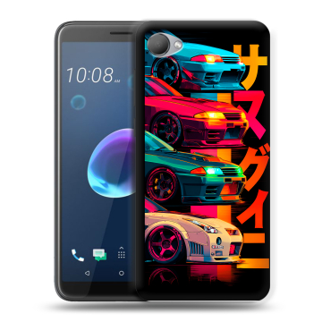 Силиконовый чехол на HTC Desire 12 с принтом Гоночные машины