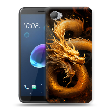 Силиконовый чехол на HTC Desire 12 с принтом Золотой дракон Силиконовый чехол на HTC Desire 12 с принтом Золотой дракон