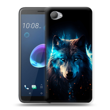 Силиконовый чехол на HTC Desire 12 с принтом Волк ночной