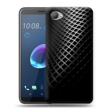 Силиконовый чехол на HTC Desire 12 с принтом Текстура металла
