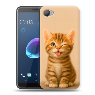 Силиконовый чехол на HTC Desire 12 с принтом котенок