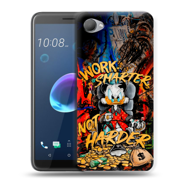 Силиконовый чехол на HTC Desire 12 с принтом Дональд Дак Деньги