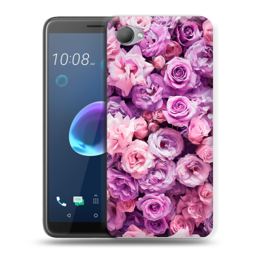Силиконовый чехол на HTC Desire 12 с принтом лавандовые розы