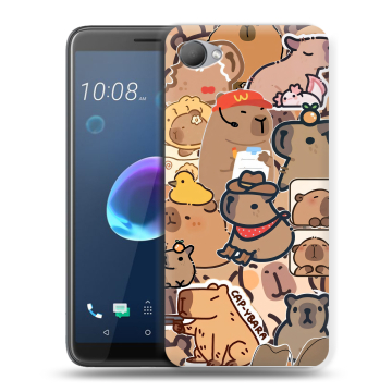 Силиконовый чехол на HTC Desire 12 с принтом капибара