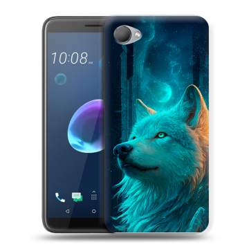 Силиконовый чехол на HTC Desire 12 с принтом бабочки саккура