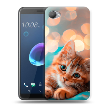 Силиконовый чехол на HTC Desire 12 с принтом котик Силиконовый чехол на HTC Desire 12 с принтом котик