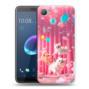 Силиконовый чехол на HTC Desire 12 с принтом милые котики