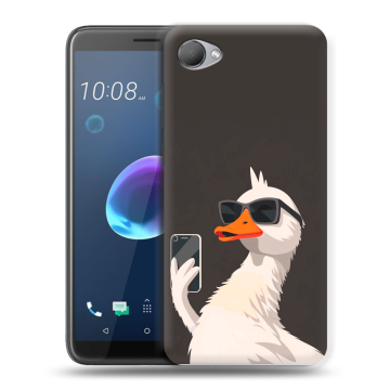 Силиконовый чехол на HTC Desire 12 с принтом утка в очках Силиконовый чехол на HTC Desire 12 с принтом утка в очках