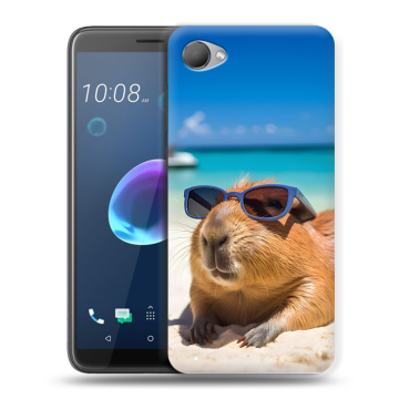 Силиконовый чехол на HTC Desire 12 с принтом Капибара
