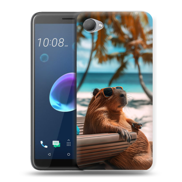 Силиконовый чехол на HTC Desire 12 с принтом Капибара