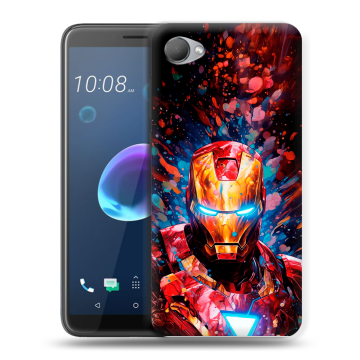 Силиконовый чехол на HTC Desire 12 с принтом Железный человек Ironman