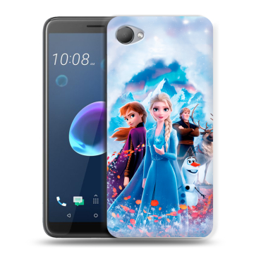 Силиконовый чехол на HTC Desire 12 с принтом Холодное сердце Frozen