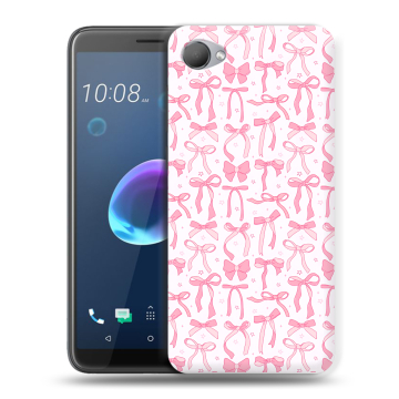 Силиконовый чехол на HTC Desire 12 с принтом Розовые бантики