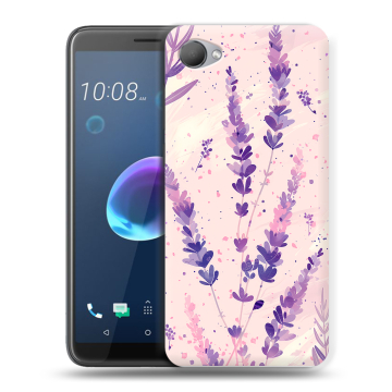 Силиконовый чехол на HTC Desire 12 с принтом цветы лаванда