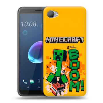 Силиконовый чехол на HTC Desire 12 с принтом Майнкрафт Minecraft
