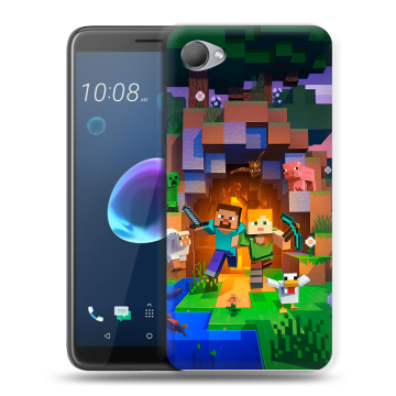 Силиконовый чехол на HTC Desire 12 с принтом Майнкрафт Minecraft Силиконовый чехол на HTC Desire 12 с принтом Майнкрафт Minecraft