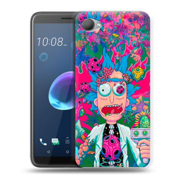 Силиконовый чехол на HTC Desire 12 с принтом Рик и Морти Rick Morty