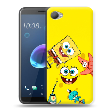 Силиконовый чехол на HTC Desire 12 с принтом Спанч боб Спанчбоб
