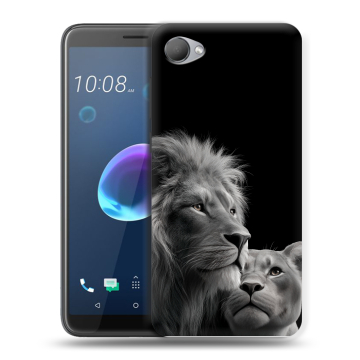Силиконовый чехол на HTC Desire 12 с принтом Лев кошки
