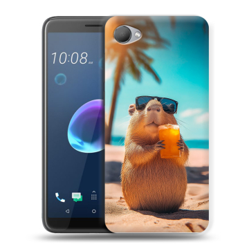 Силиконовый чехол на HTC Desire 12 с принтом Капибара