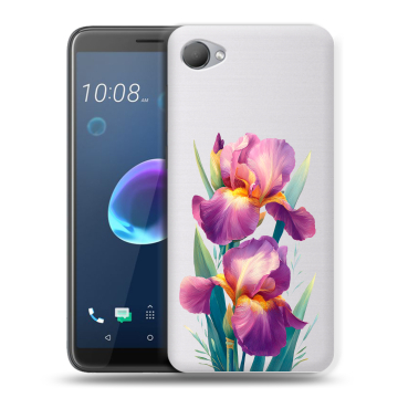 Силиконовый чехол на HTC Desire 12 с принтом Цветы орхидеи