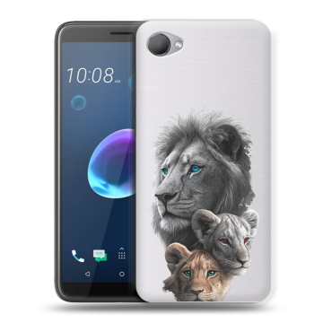 Силиконовый чехол на HTC Desire 12 с принтом Львы