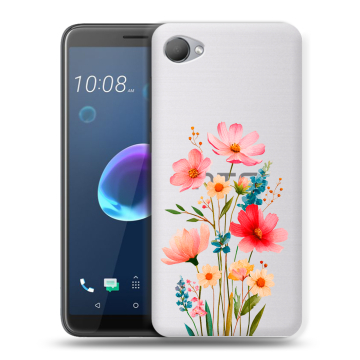 Силиконовый чехол на HTC Desire 12 с принтом Цветы