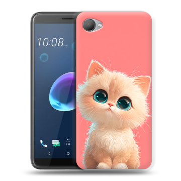 Силиконовый чехол на HTC Desire 12 с принтом Розовый котенок