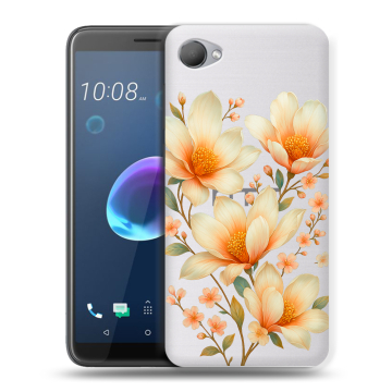 Силиконовый чехол на HTC Desire 12 с принтом Цветы