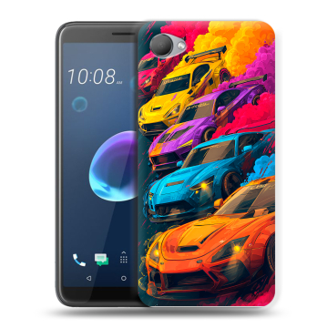 Силиконовый чехол на HTC Desire 12 с принтом Тачки