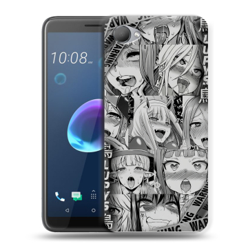Силиконовый чехол на HTC Desire 12 с принтом Ahegao Ахегао Аниме
