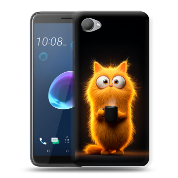Силиконовый чехол на HTC Desire 12 с принтом Смешной кот