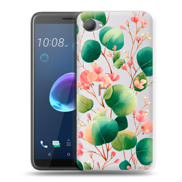 Силиконовый чехол на HTC Desire 12 с принтом женский